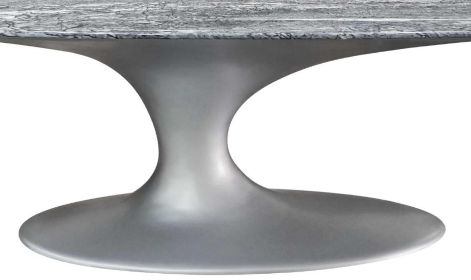 Moderne Table de salle à manger en résine et marbre Silver New Design en vente