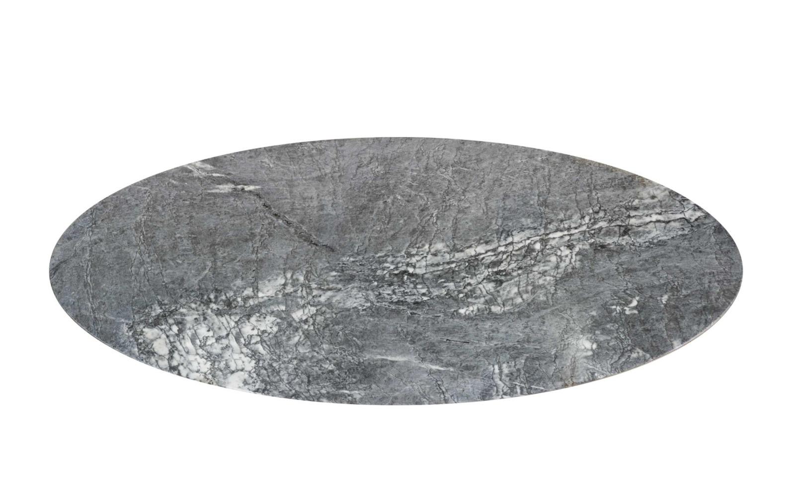 Portuguese New Design Silver Marble Dining Table in Resin For Sale