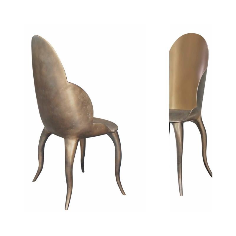 Portuguese New Design Taller Chair in Aged Gold Color For Sale
