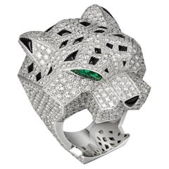 New / Designer Panthere Panther Ring / Diamond VS-G / 18K White Gold / Luxury