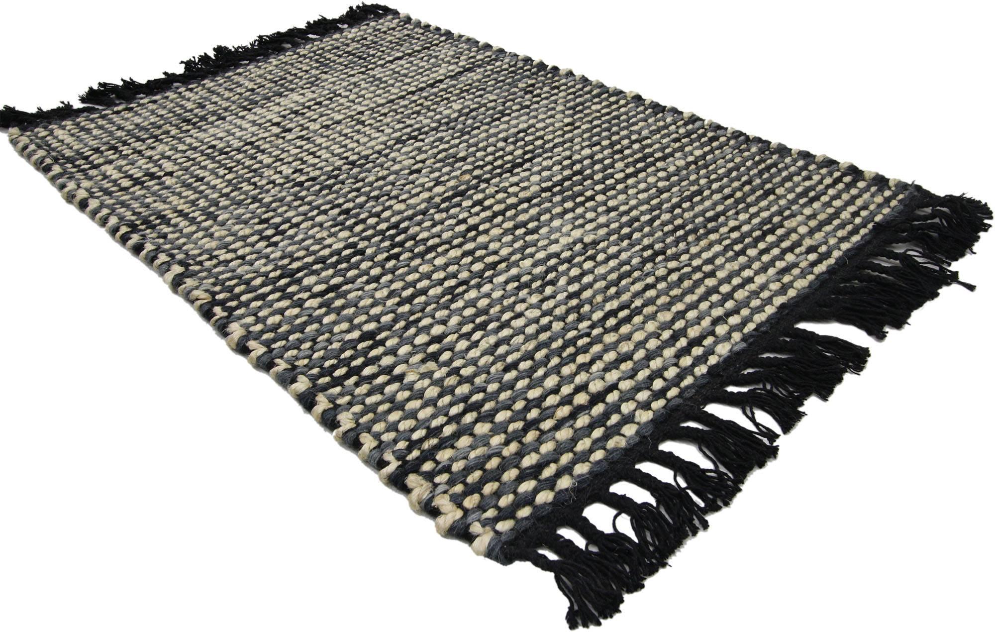 30382 New Dhurrie Flachgewebe Kilim Teppich mit Modern Lake House Stil, benutzerdefinierte Bereich Teppich. erfrischen Sie Ihren Raum und injizieren Farbe ohne Polychromie verrückt mit dieser Übergangszeit Grasgewebe Muster Bereich Teppich. Dieser