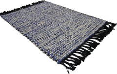 New Dhurrie Flat-Weave Kilim Rug with Modern Lake House Style, Custom Area Rug