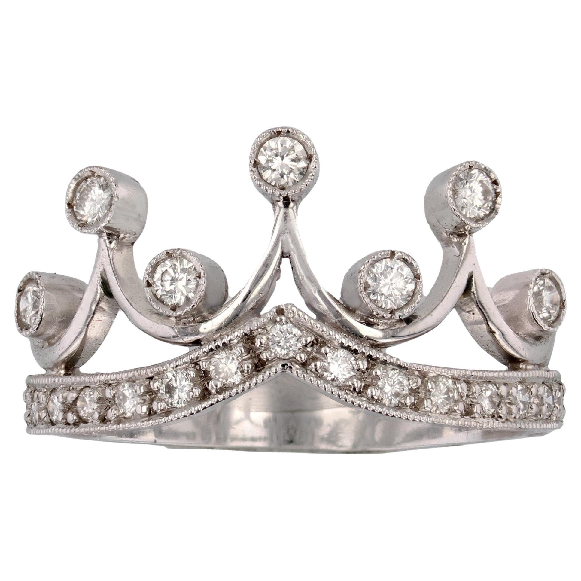 Neuer Diamant-Tiara-Ring aus 18 Karat Weißgold