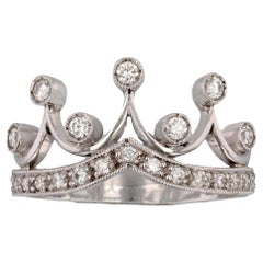 New Diamond 18 Karat White Gold Tiara Ring