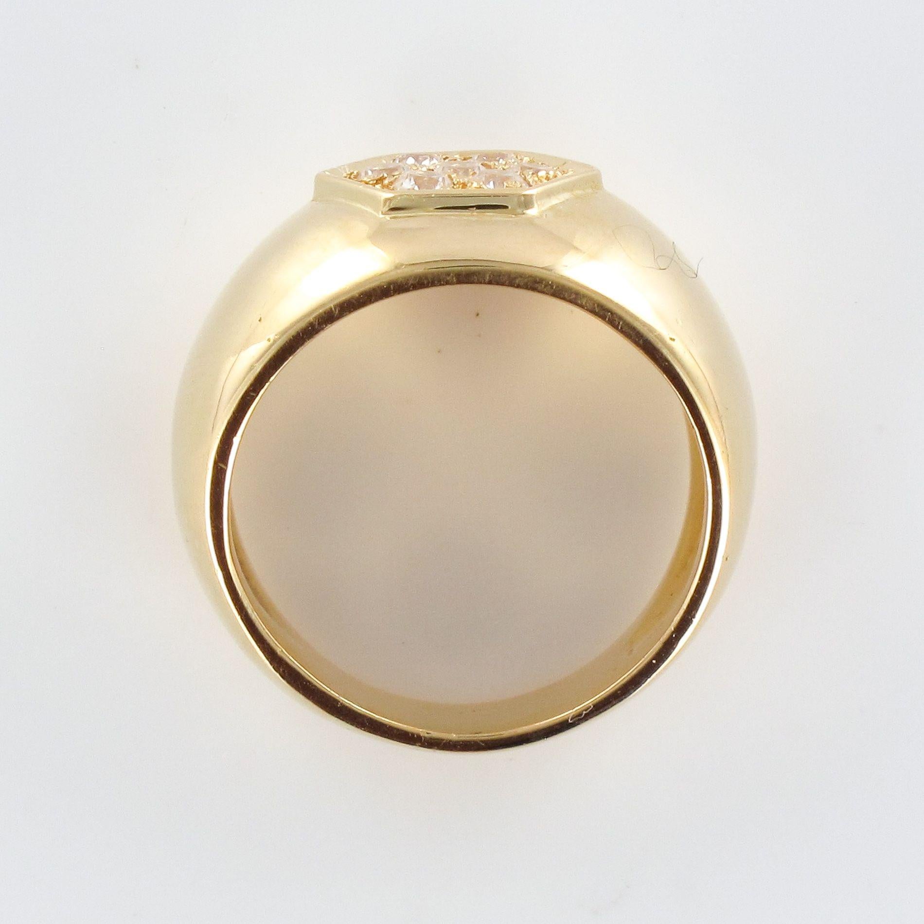 New Diamond 18 Karat Yellow Gold Large Band Ring For Sale 6