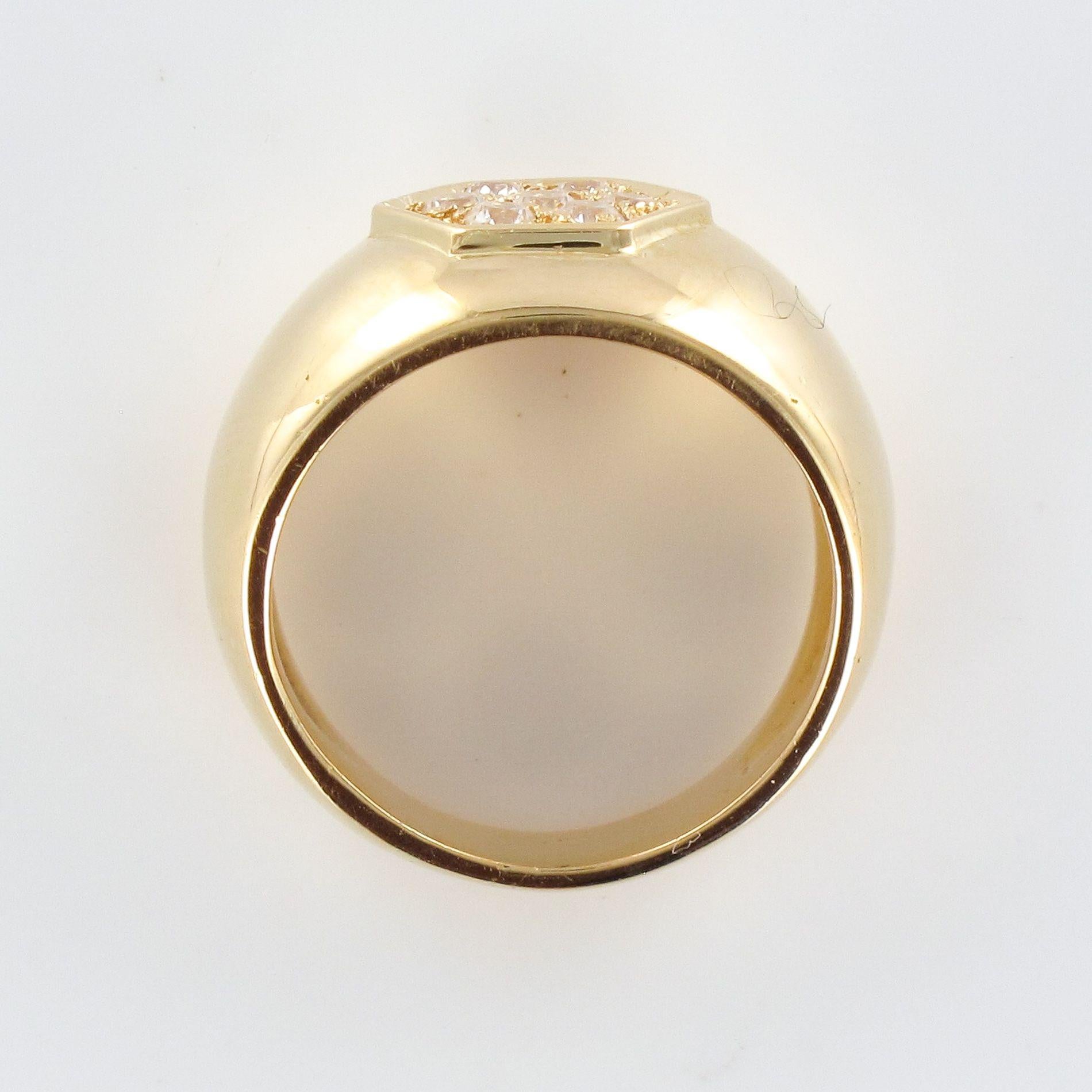 New Diamond 18 Karat Yellow Gold Large Band Ring  For Sale 6