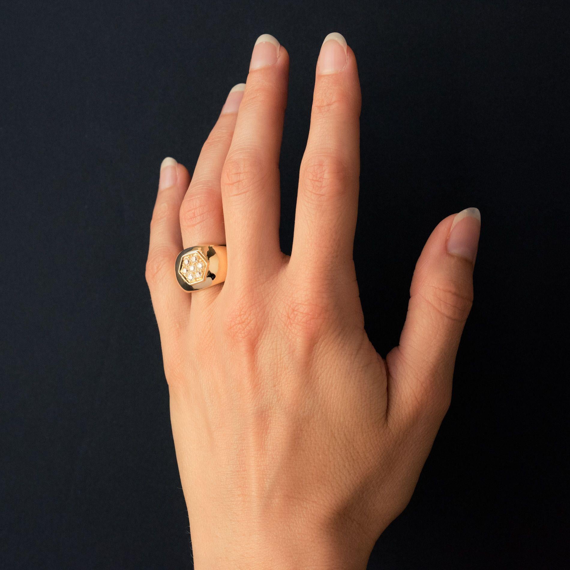 Women's or Men's New Diamond 18 Karat Yellow Gold Large Band Ring For Sale