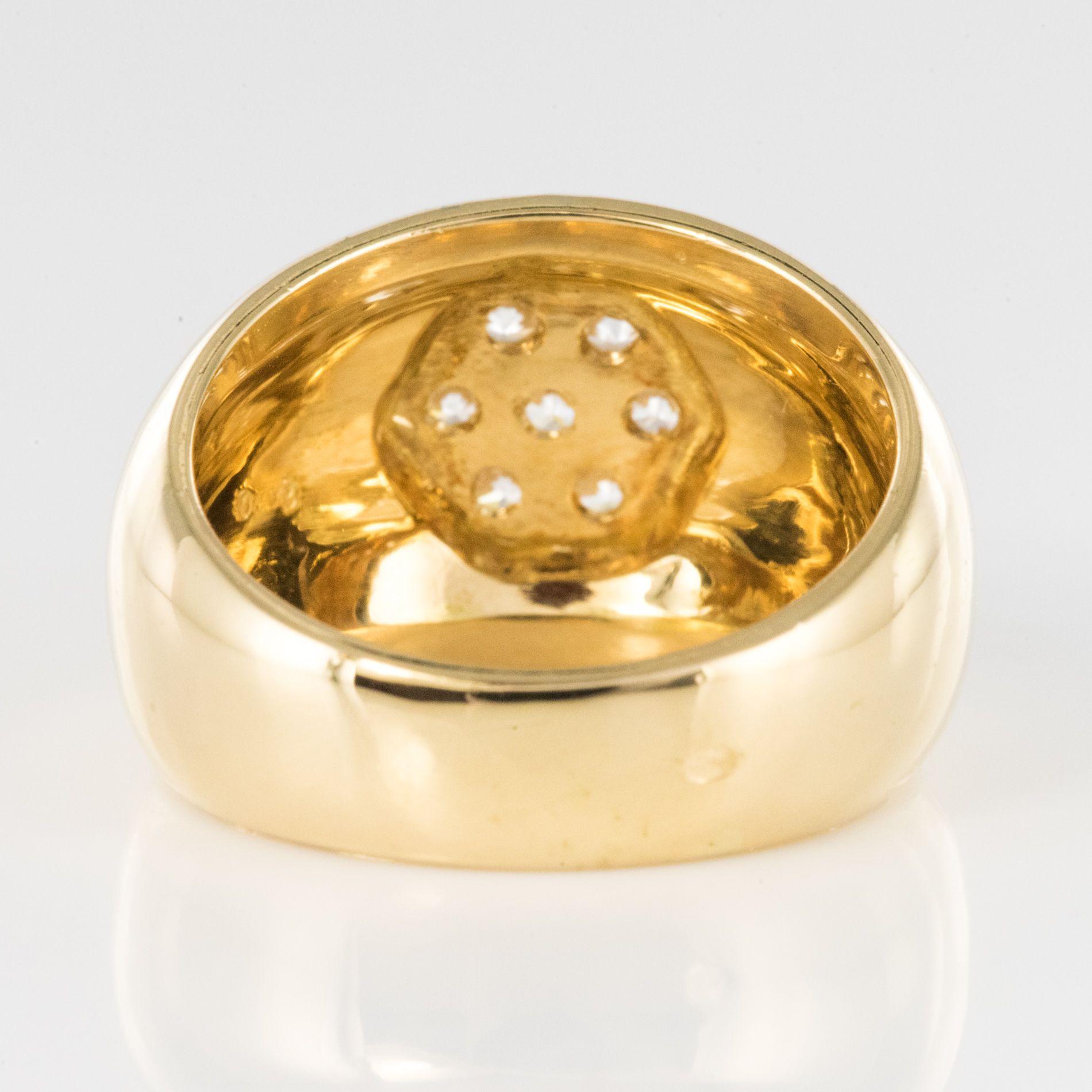 New Diamond 18 Karat Yellow Gold Large Band Ring In New Condition For Sale In Poitiers, FR