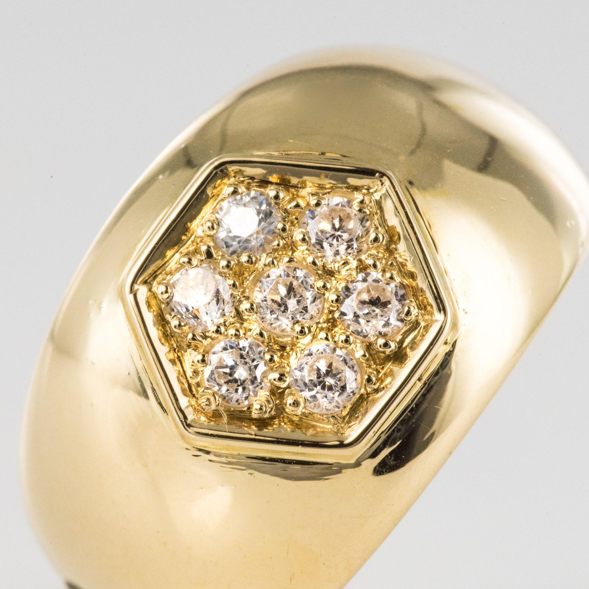 New Diamond 18 Karat Yellow Gold Large Band Ring For Sale 3