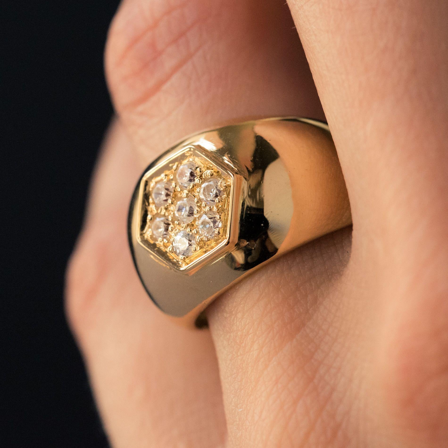 New Diamond 18 Karat Yellow Gold Large Band Ring  For Sale 5