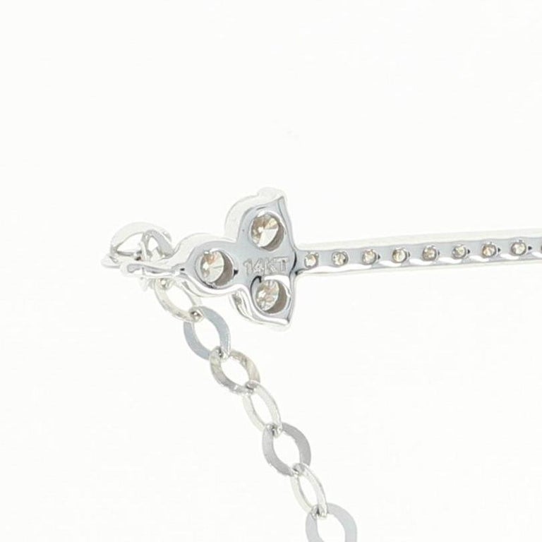 Diamond Arrow Bracelet, 14 Karat Gold Adjustable Cable Chain Round Cut