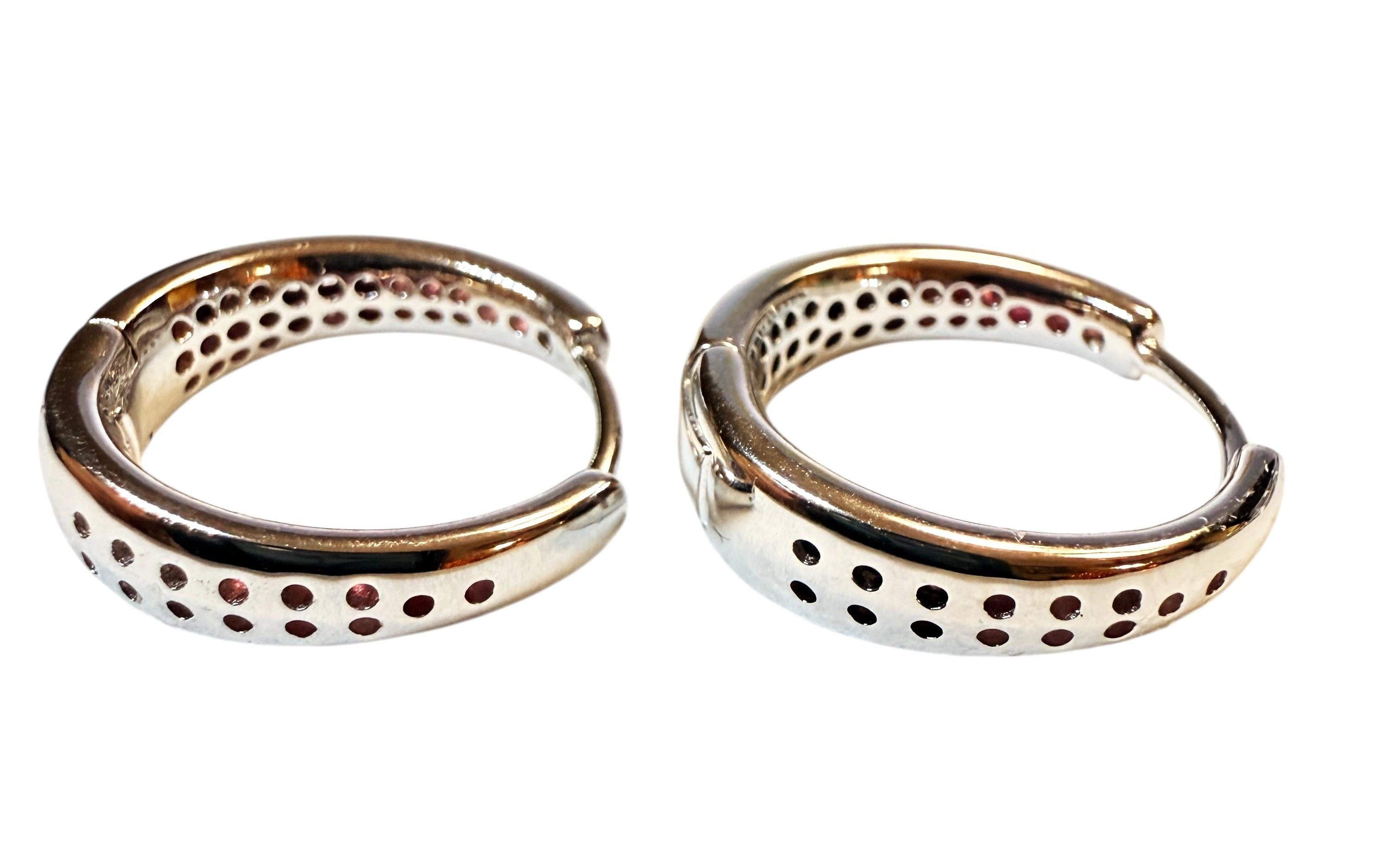 New Diamond Cut .50 Karat Roter Saphir 14k W Gold PL Sterling Silber Ohrringe im Angebot 3