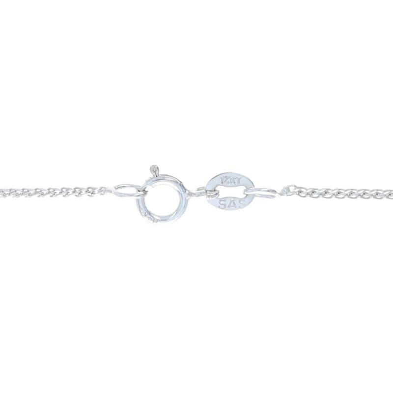 New Diamond Cut Wheat Chain Necklace, 14k White Gold Spring Ring Clasp For Sale 1