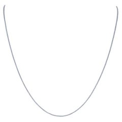 NUEVO Collar de cadena de trigo con corte de diamante 16" - Cierre de anilla con muelle de oro blanco de 14k