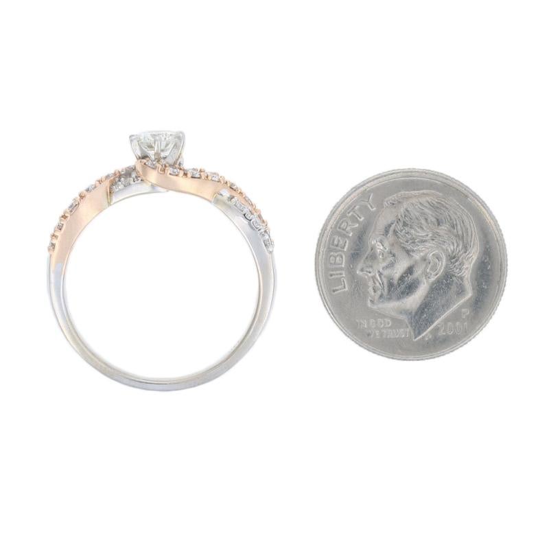Women's New Diamond Engagement Ring, 14 Karat White and Rose Gold .65 Carat For Sale