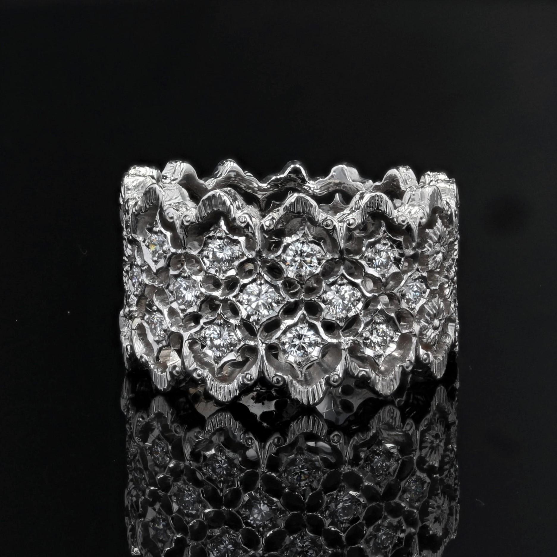 Women's New Diamond Gold Filigree Ring