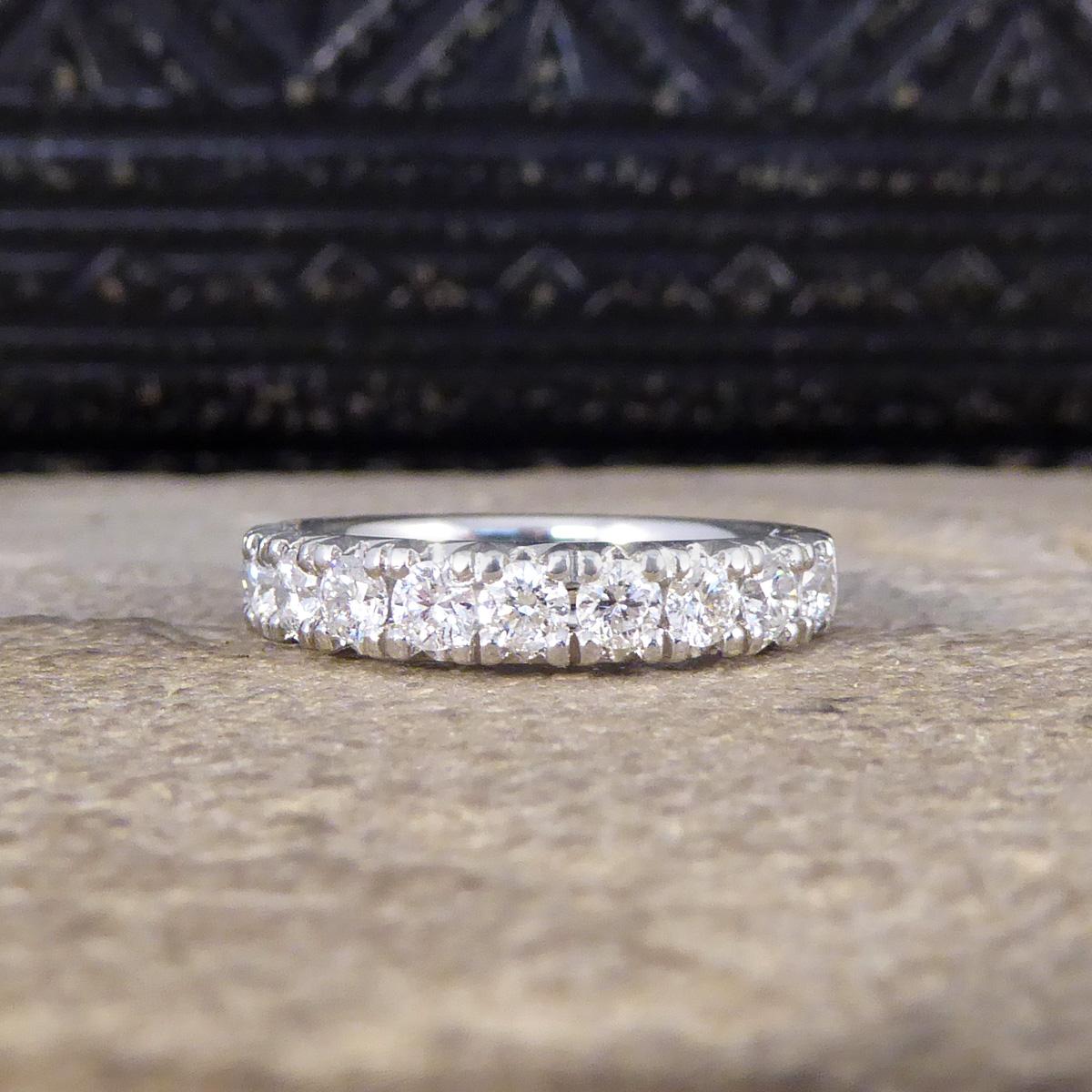 New Diamond Set Eternity Ring with 0.88ct Modern Brilliant Cut Diamonds in Plat For Sale 1