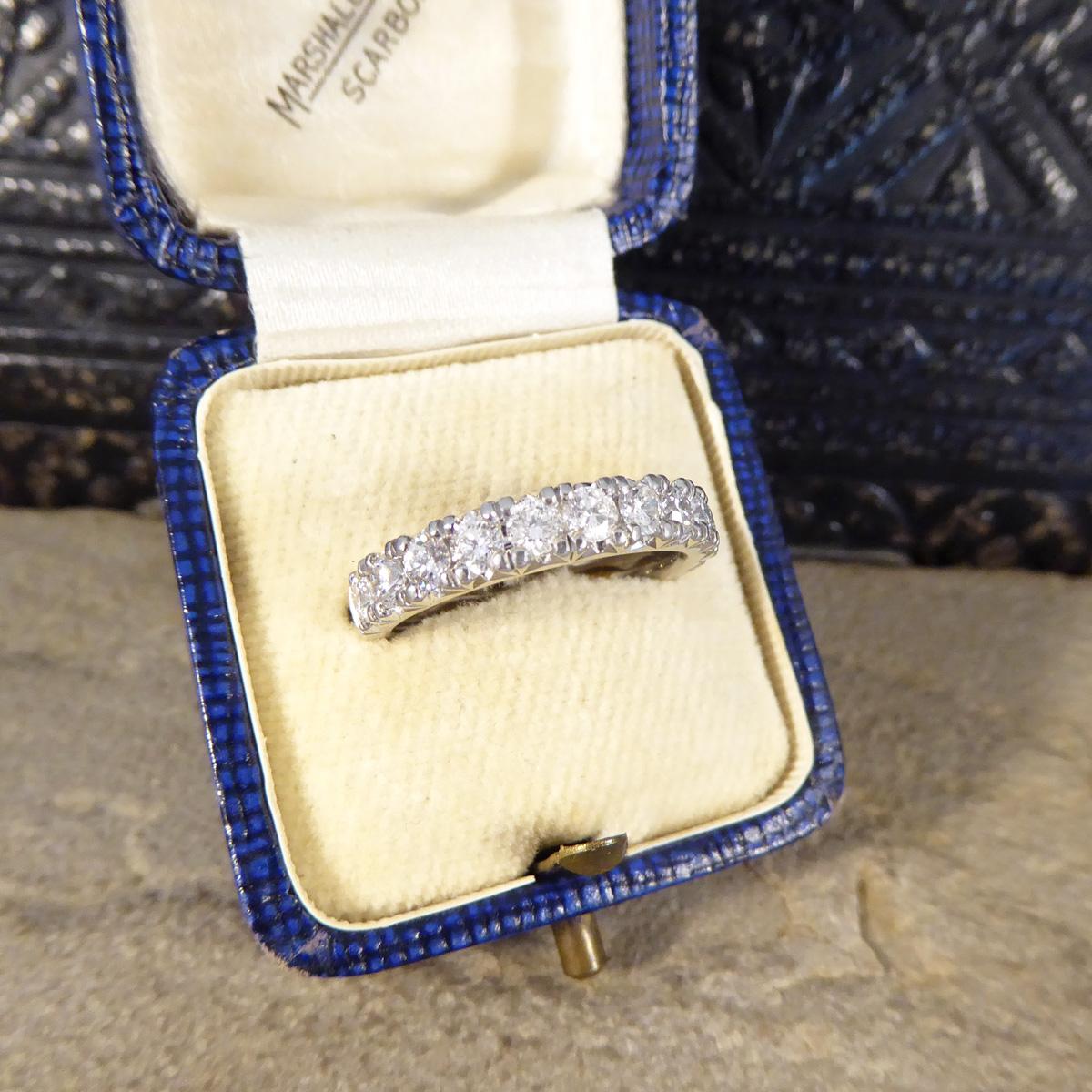 New Diamond Set Eternity Ring with 0.88ct Modern Brilliant Cut Diamonds in Plat For Sale 2