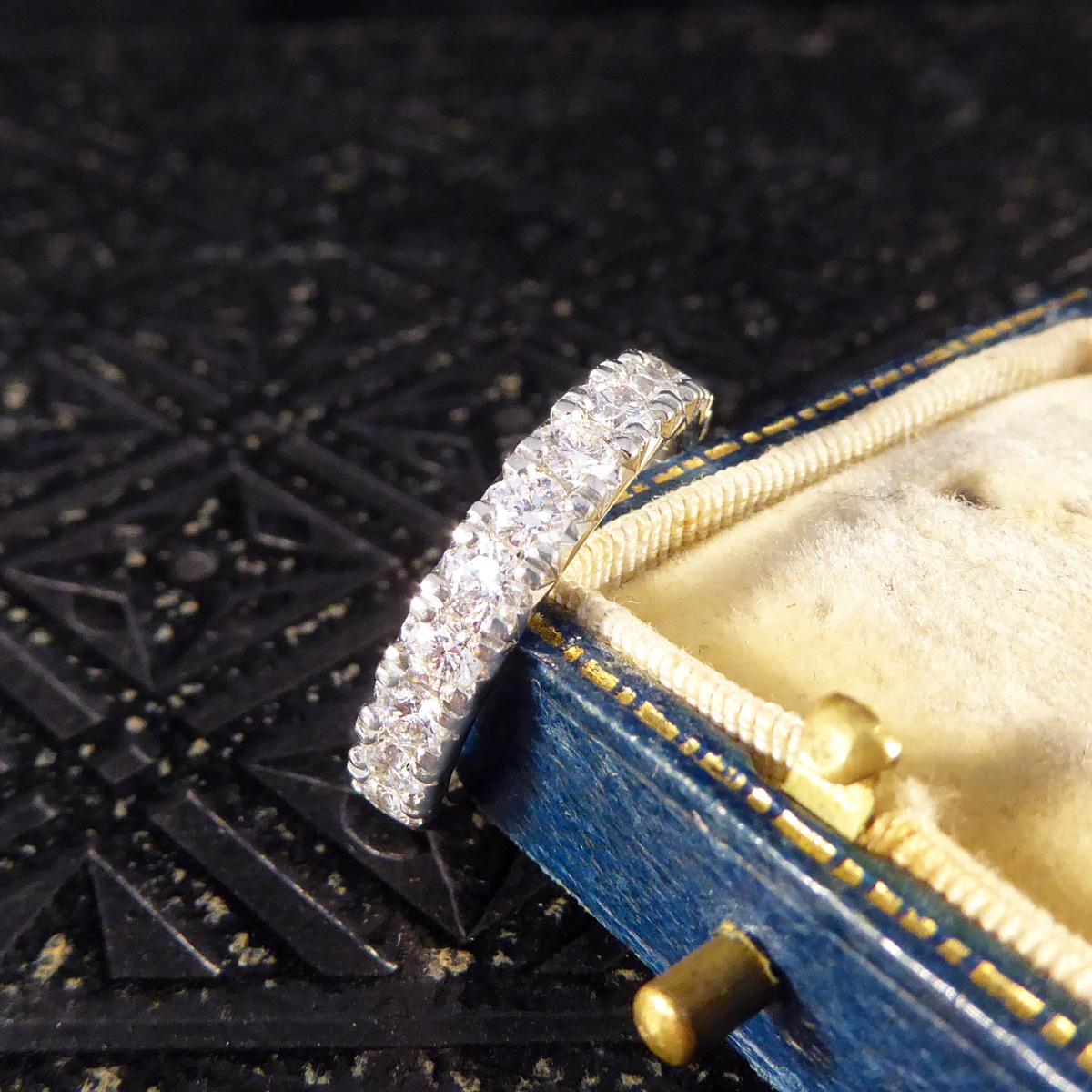New Diamond Set Eternity Ring with 0.88ct Modern Brilliant Cut Diamonds in Plat For Sale 4