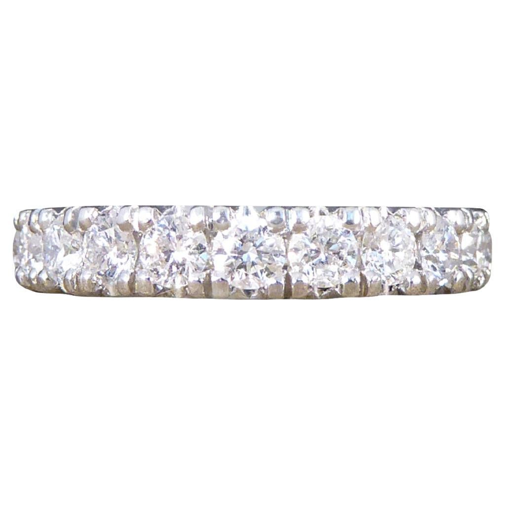 New Diamond Set Eternity Ring with 0.88ct Modern Brilliant Cut Diamonds in Plat For Sale