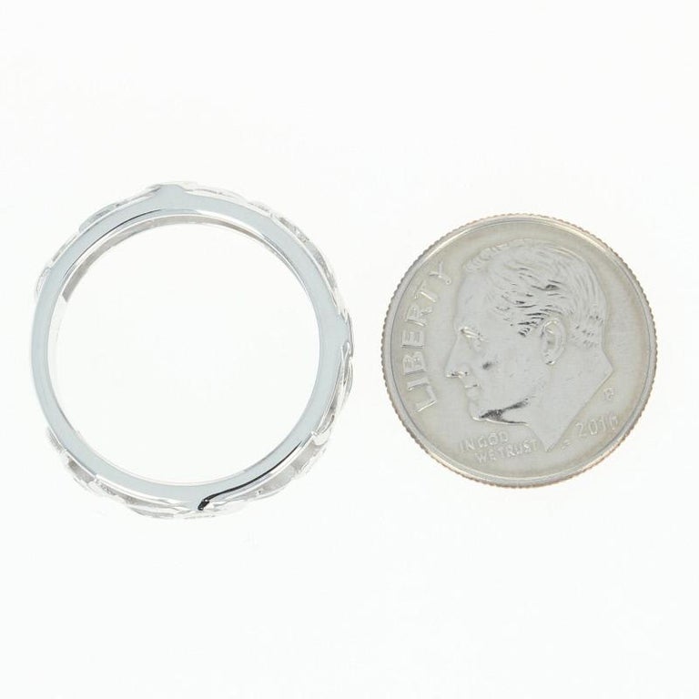 Diamond Vine Band Ring, 14 Karat White Gold Round Cut .30 Carat at 1stDibs