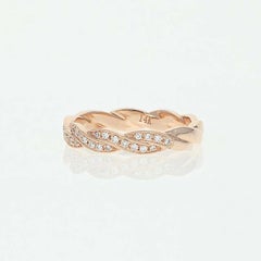 Diamond Wedding Band, 14 Karat Rose Gold Anniversary Ring Round Cut .20 Carat