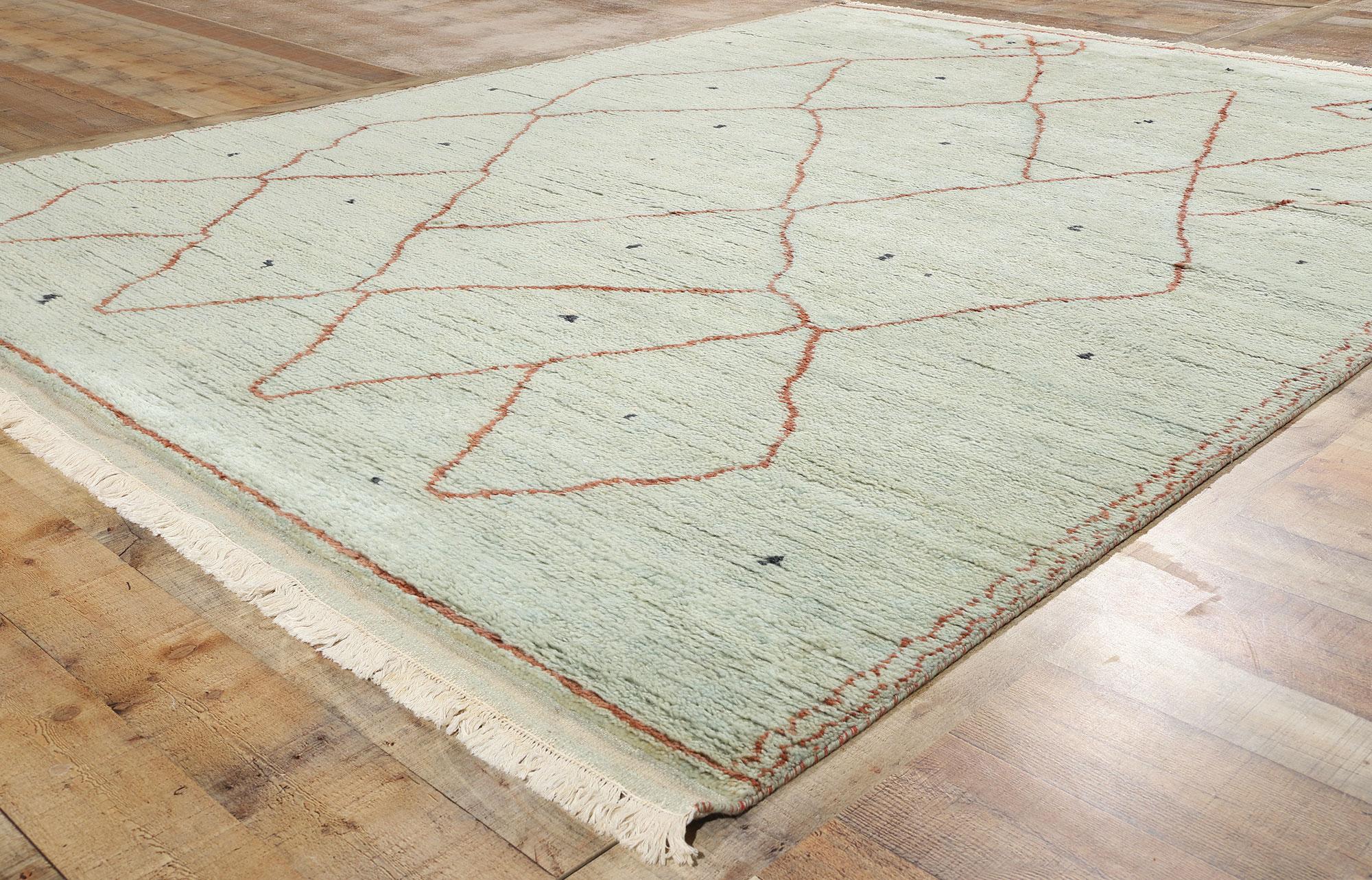 Alfombra marroquí contemporánea verde claro New Diamonds Siglo XXI y contemporáneo en venta