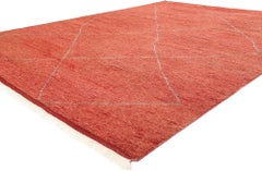 New Diamonds Contemporary Red Moroccan Area Rug