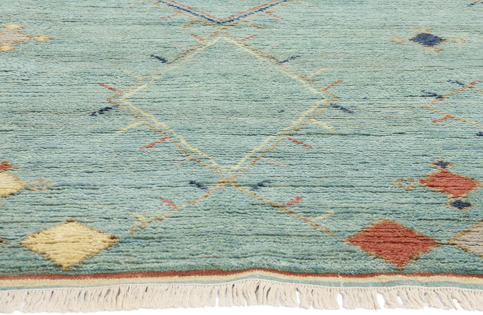 Indiano Tappeto marocchino New Diamonds Contemporary Sky Blue in vendita