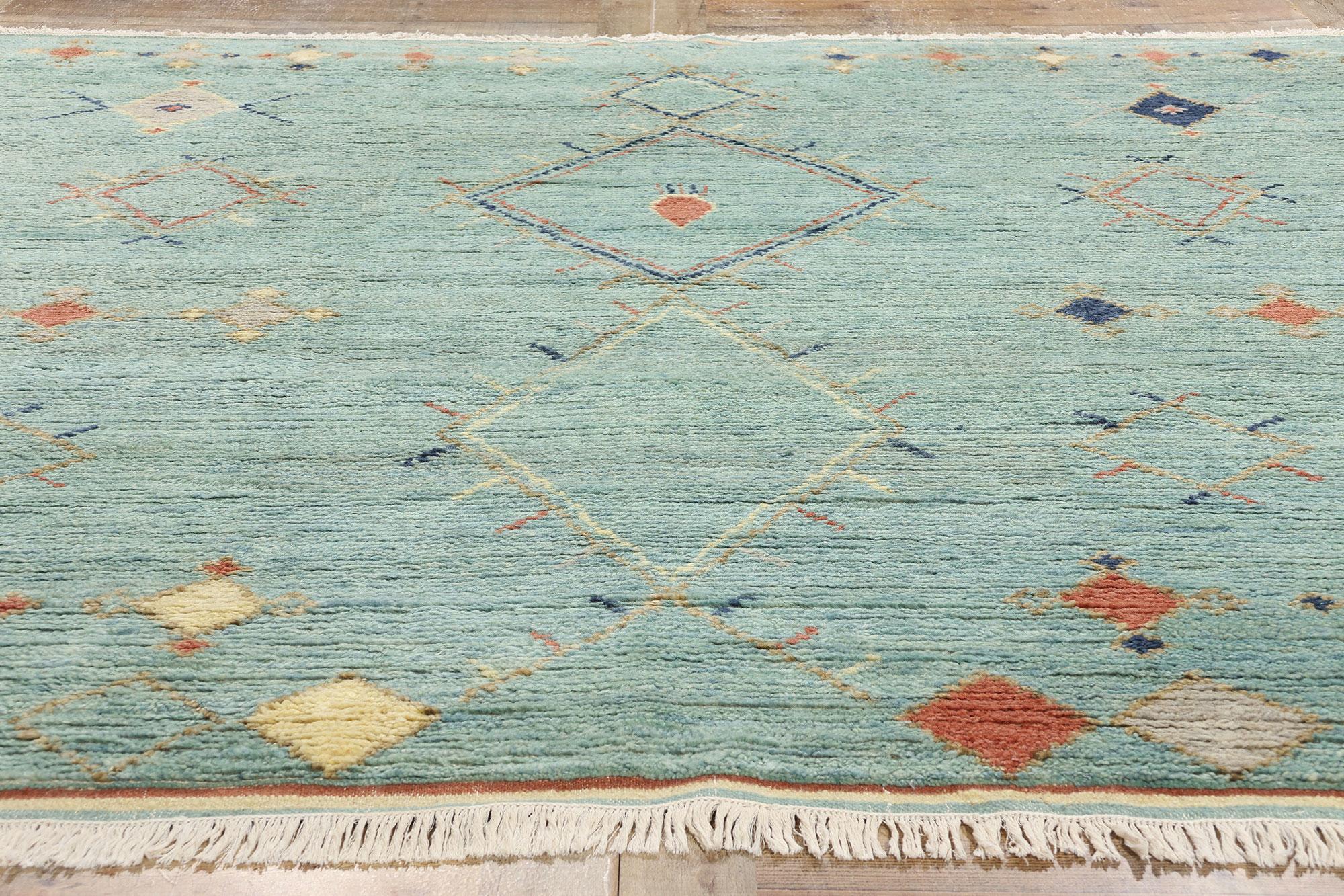 Lana Tappeto marocchino New Diamonds Contemporary Sky Blue in vendita