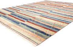 New Diamonds Contemporary Striped Moroccan Area Rug