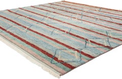New Diamonds Contemporary Striped Moroccan Area Rug
