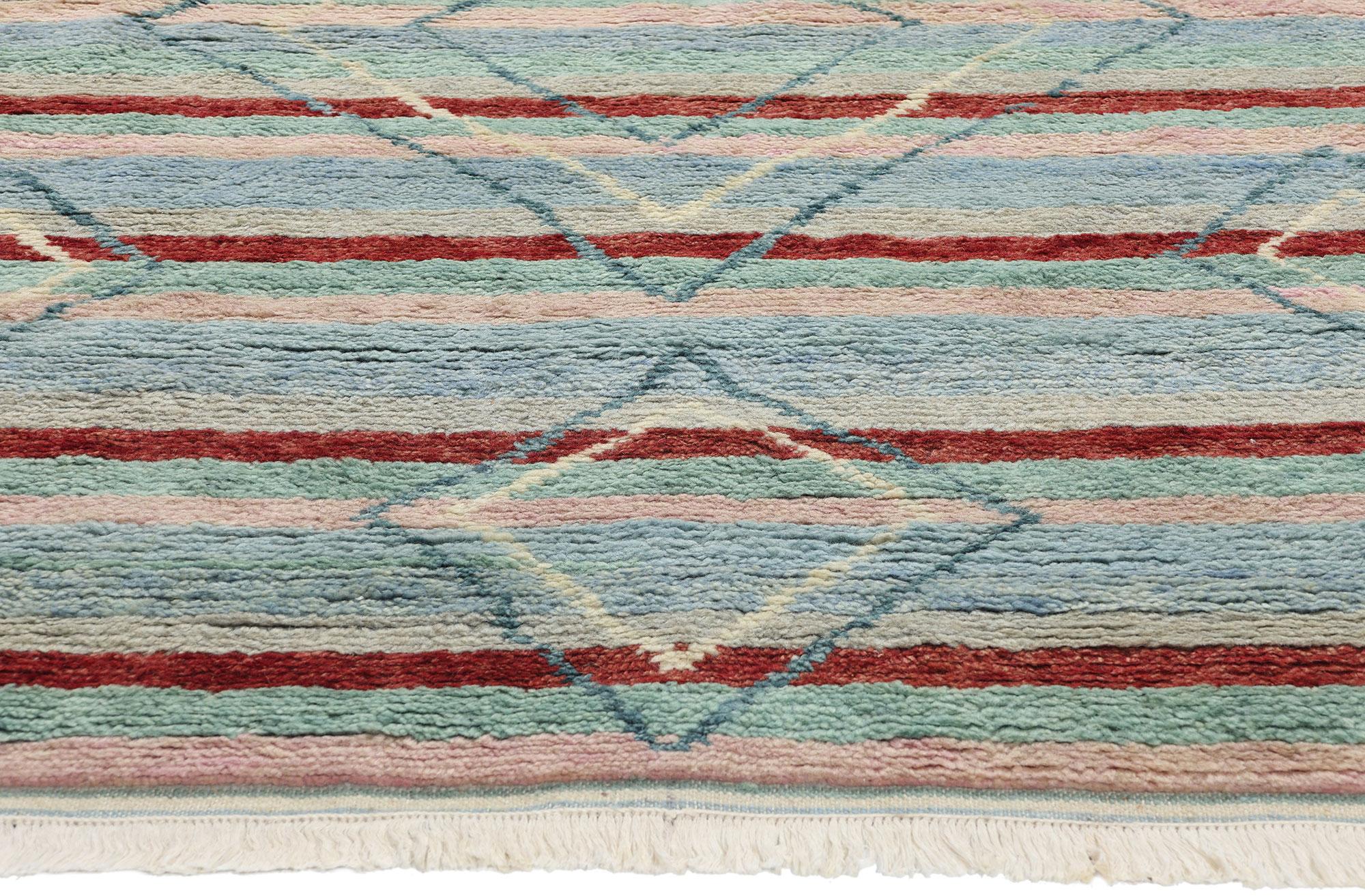 Indiano Tappeto marocchino a righe New Diamonds Contemporary in vendita