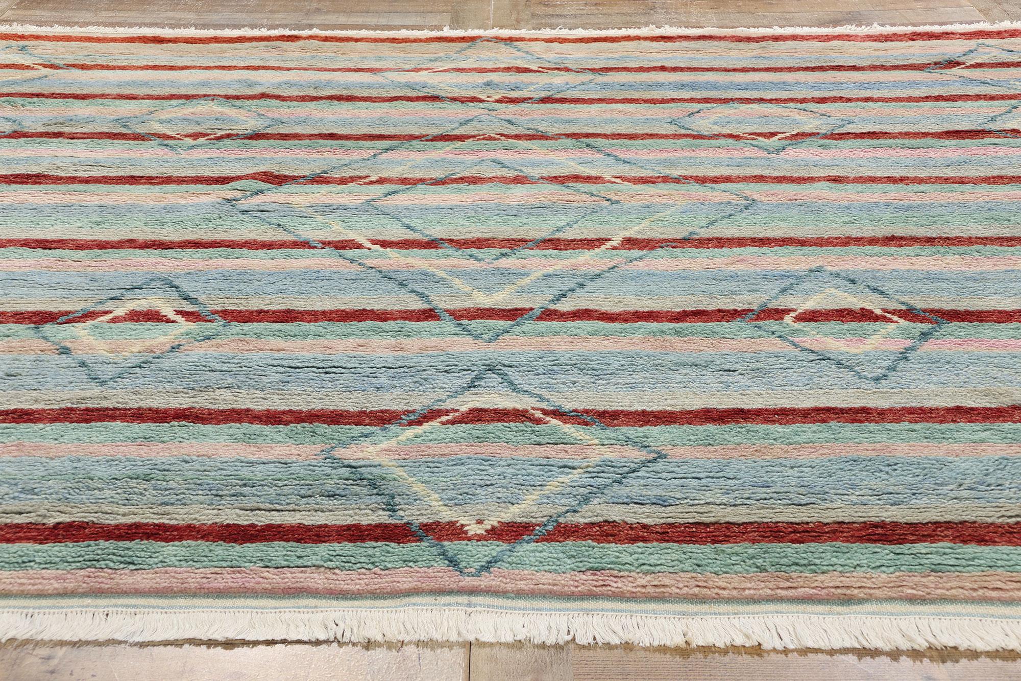 Lana Tappeto marocchino a righe New Diamonds Contemporary in vendita