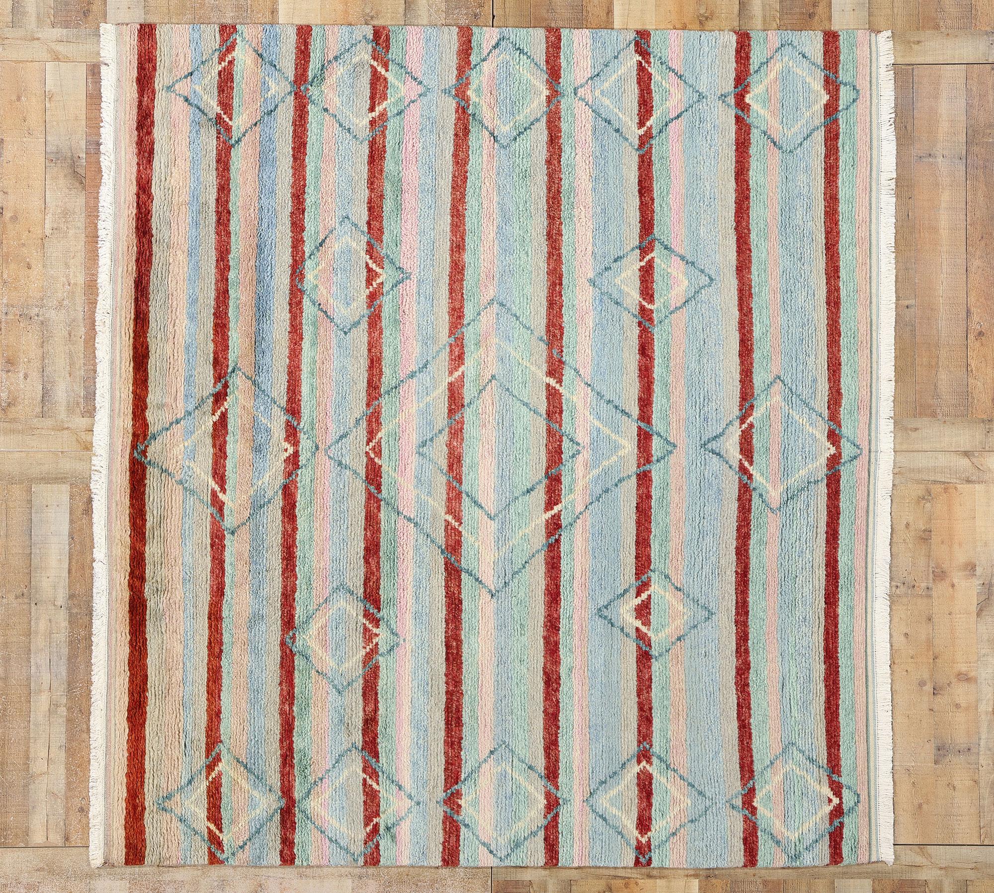 Tappeto marocchino a righe New Diamonds Contemporary in vendita 1