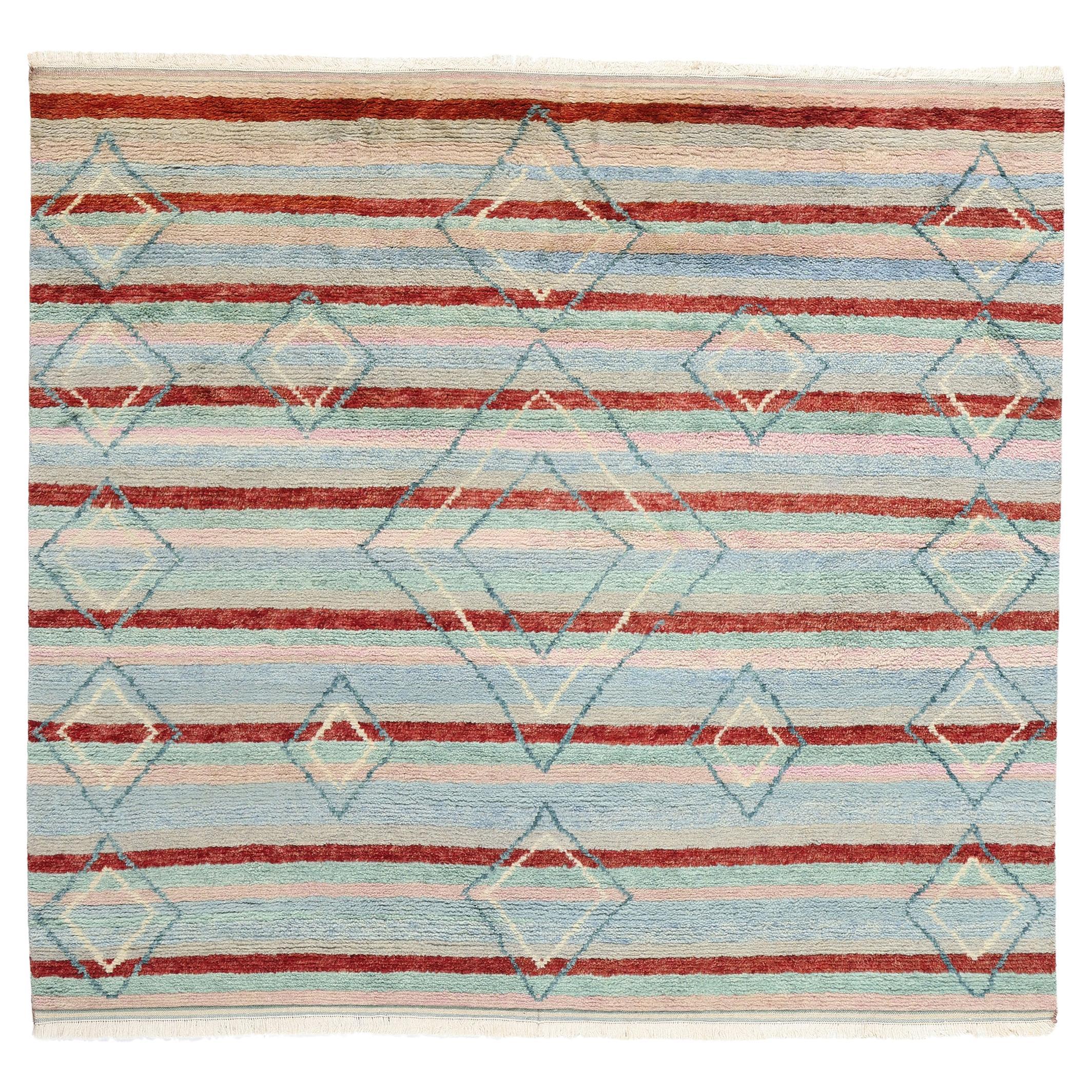 New Diamonds Contemporary Striped Moroccan Area Rug
