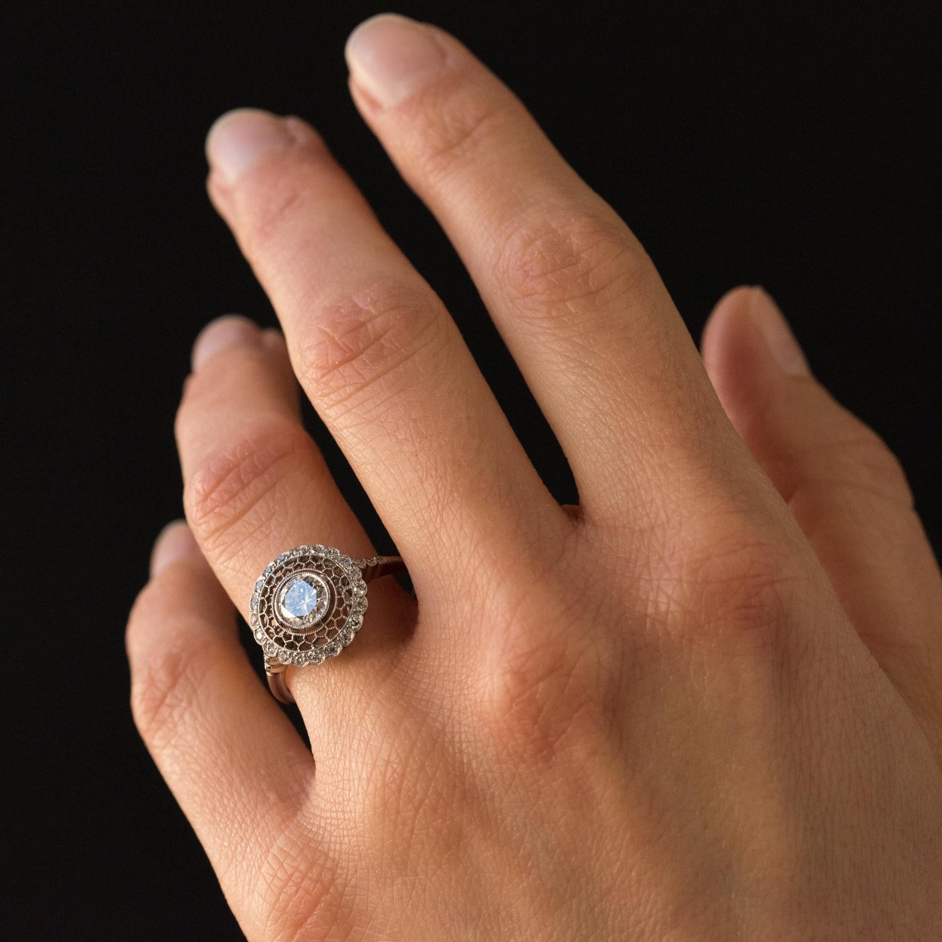 Modern New Diamonds Platinum Round Engagement Ring