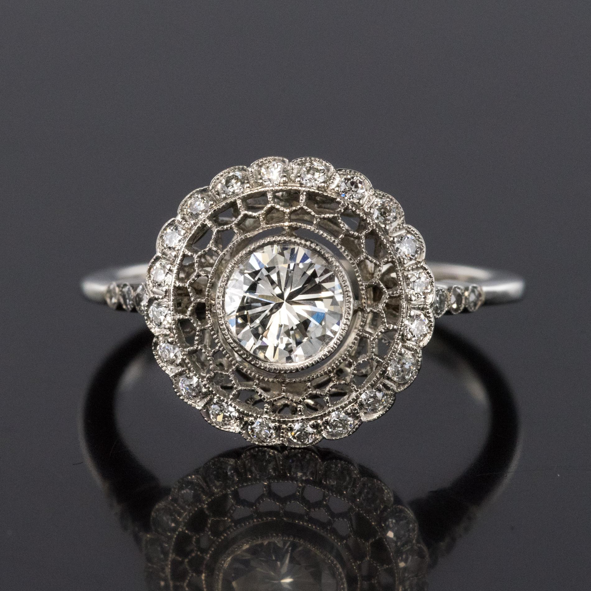 Women's New Diamonds Platinum Round Engagement Ring