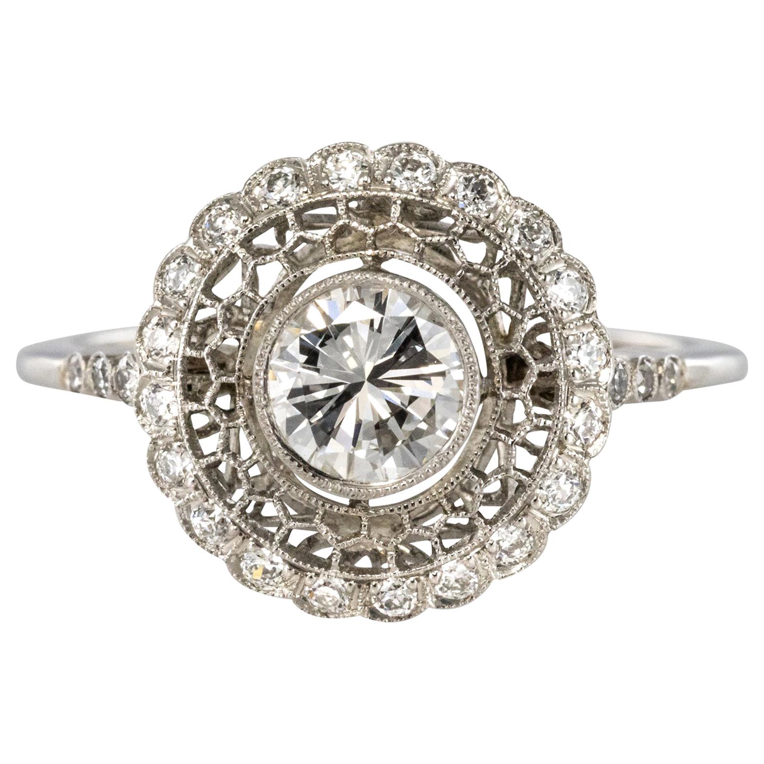 New Diamonds Platinum Round Engagement Ring