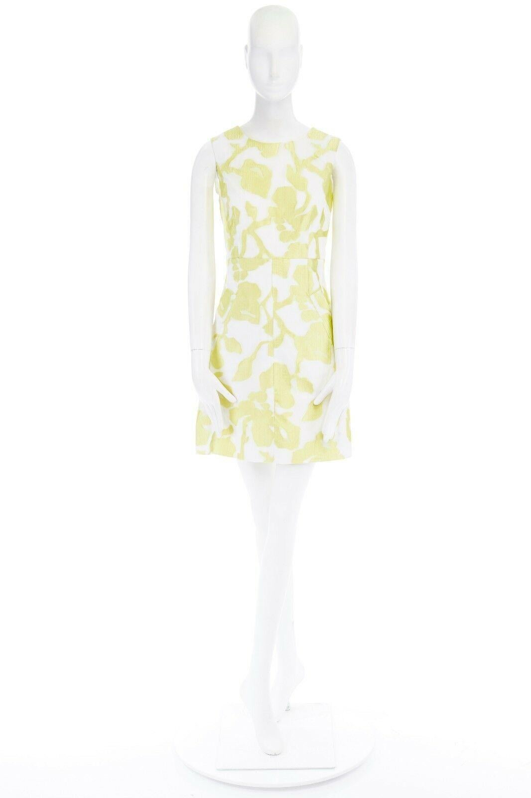 new DIANE VON FURSTERBERG Carpreena white yellow abstract jacquard dress US6 M
DIANE VON FURSTENBERG
