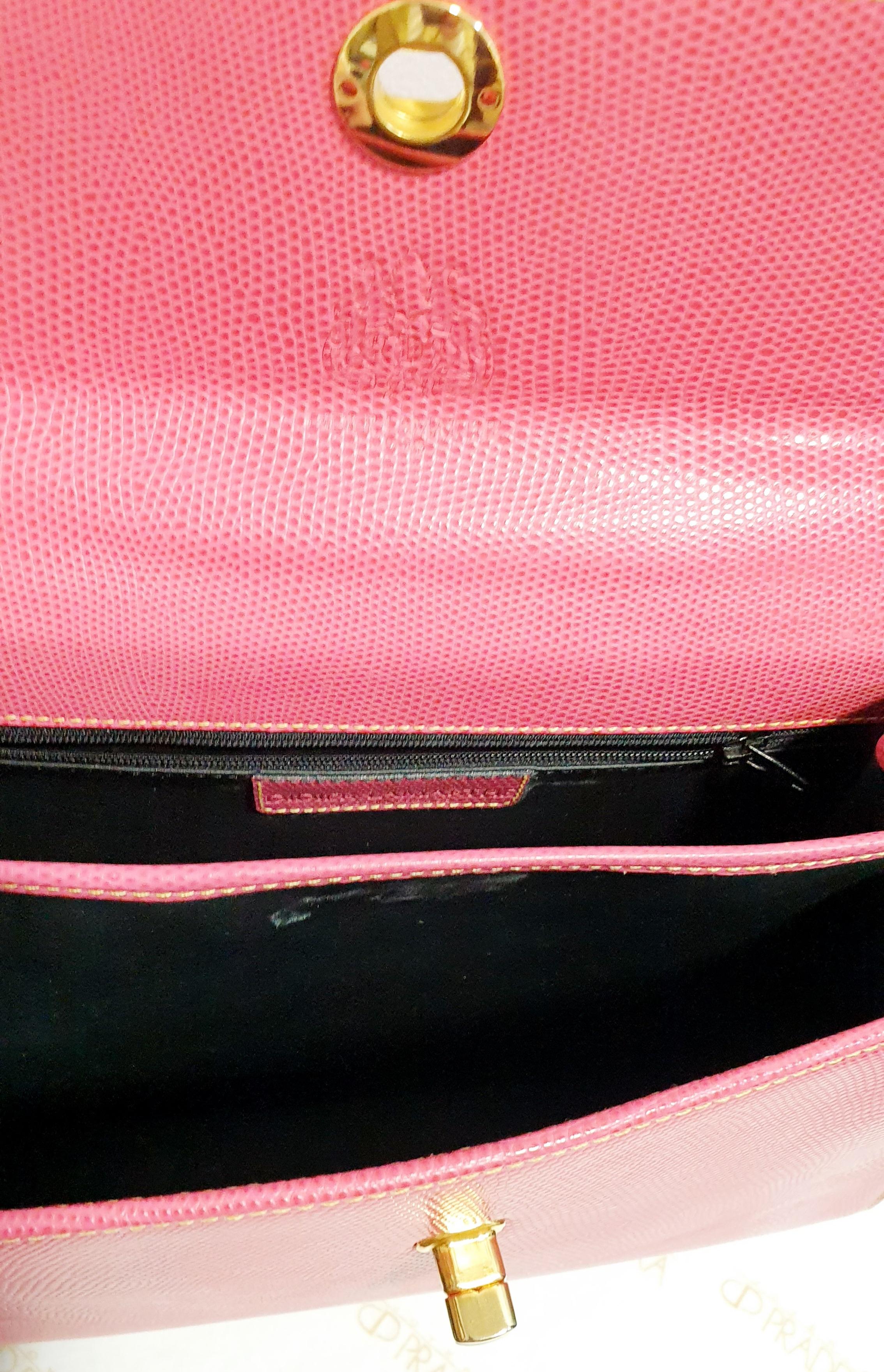 Didier LaMarthe Paris Rosa Leder Eidechsenhaut im Stil von Didier  Kelly Bag 7