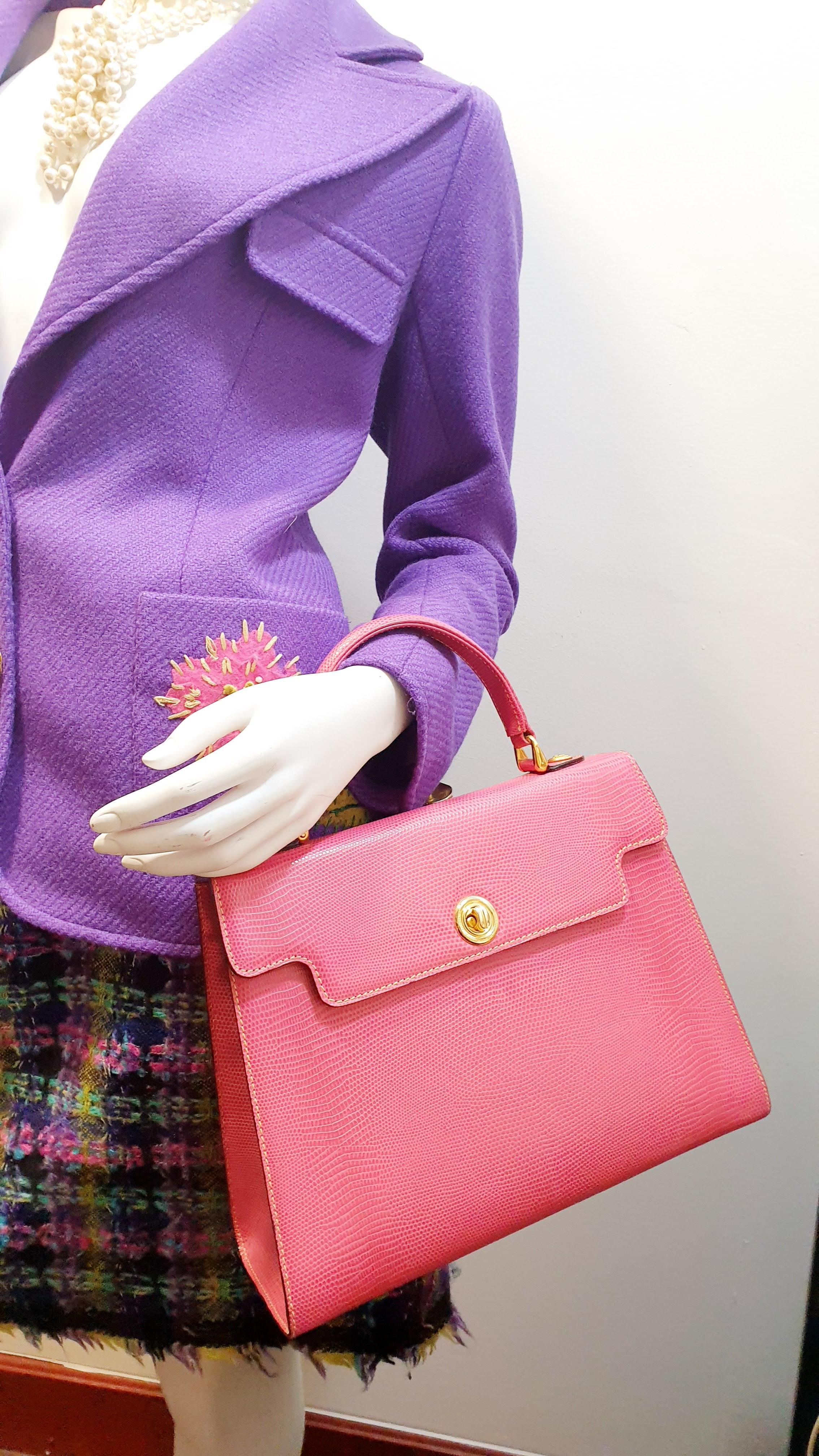 Didier LaMarthe Paris Rosa Leder Eidechsenhaut im Stil von Didier  Kelly Bag 9