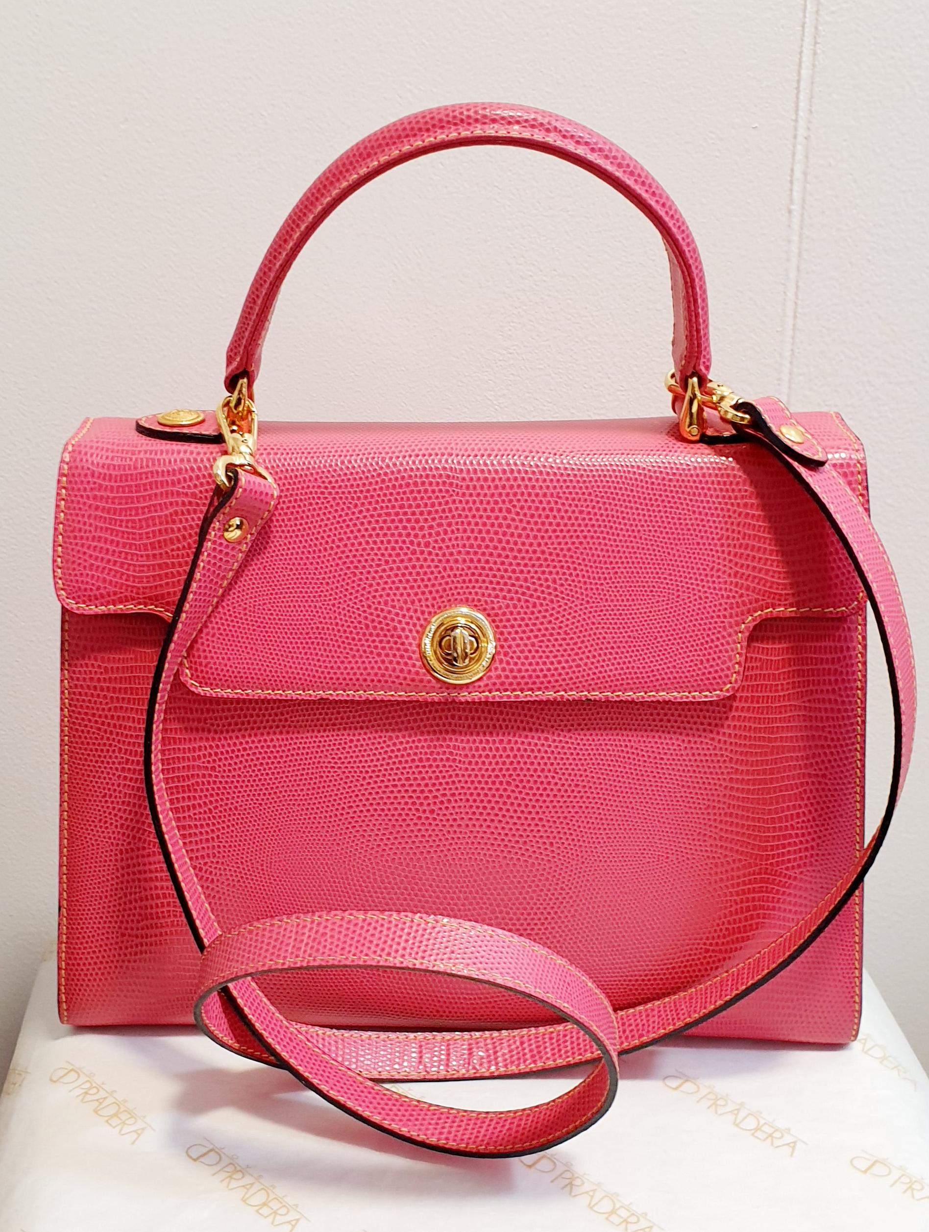 Didier LaMarthe Paris Rosa Leder Eidechsenhaut im Stil von Didier  Kelly Bag 1