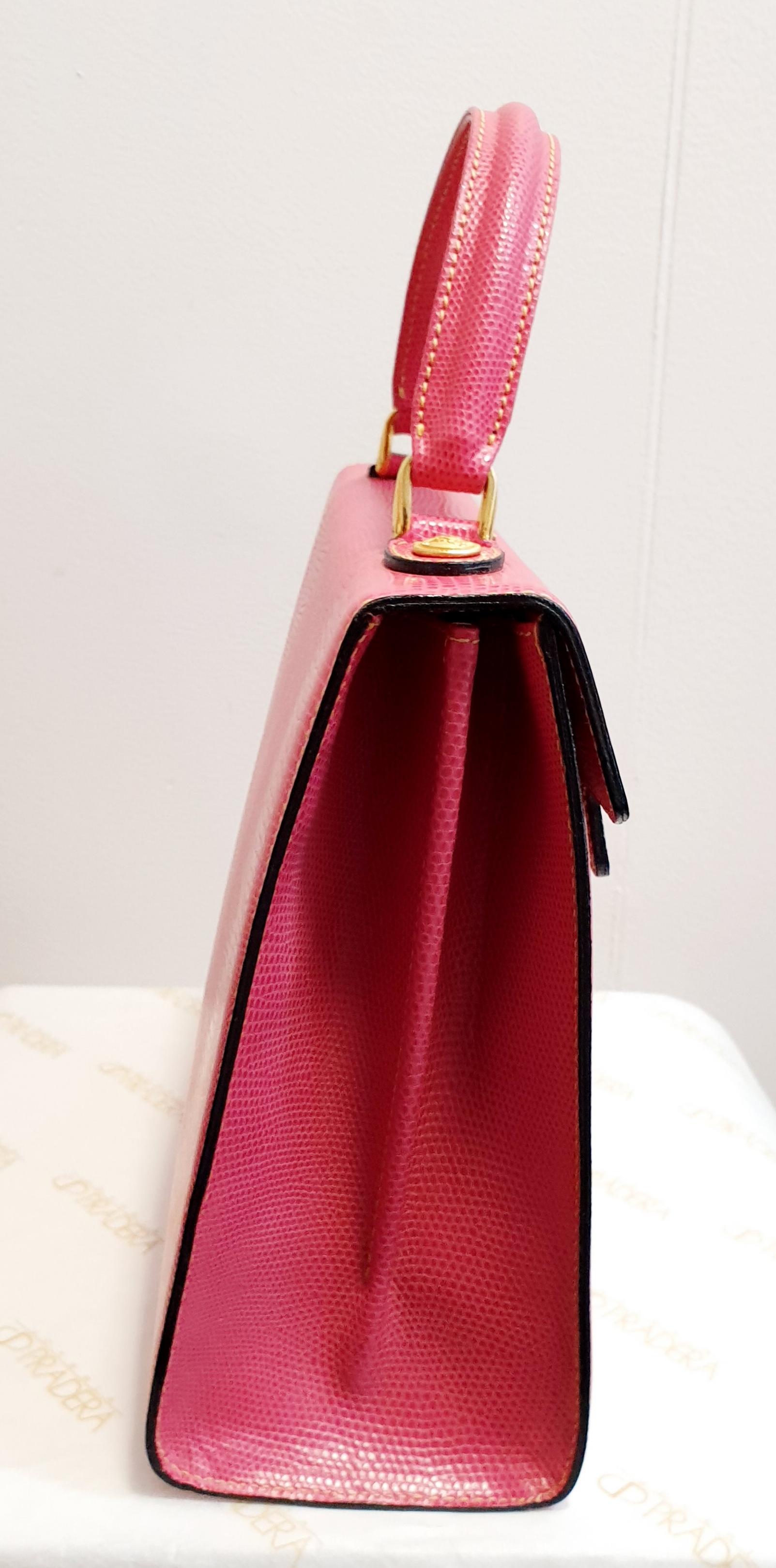 Didier LaMarthe Paris Rosa Leder Eidechsenhaut im Stil von Didier  Kelly Bag 4