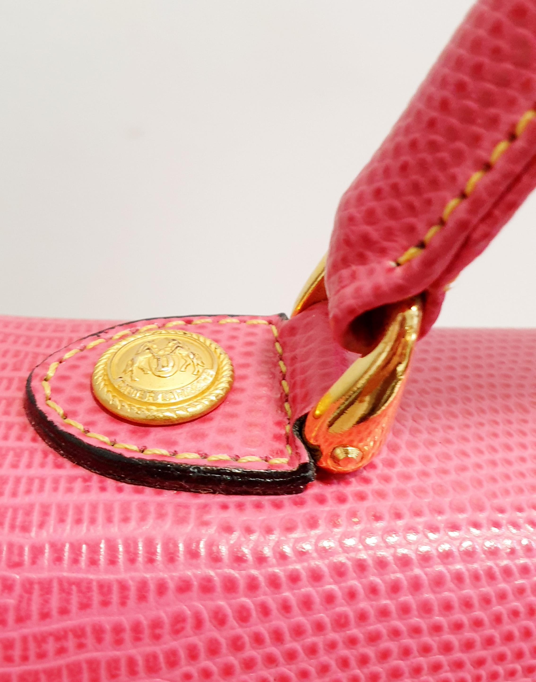 Didier LaMarthe Paris Rosa Leder Eidechsenhaut im Stil von Didier  Kelly Bag 5