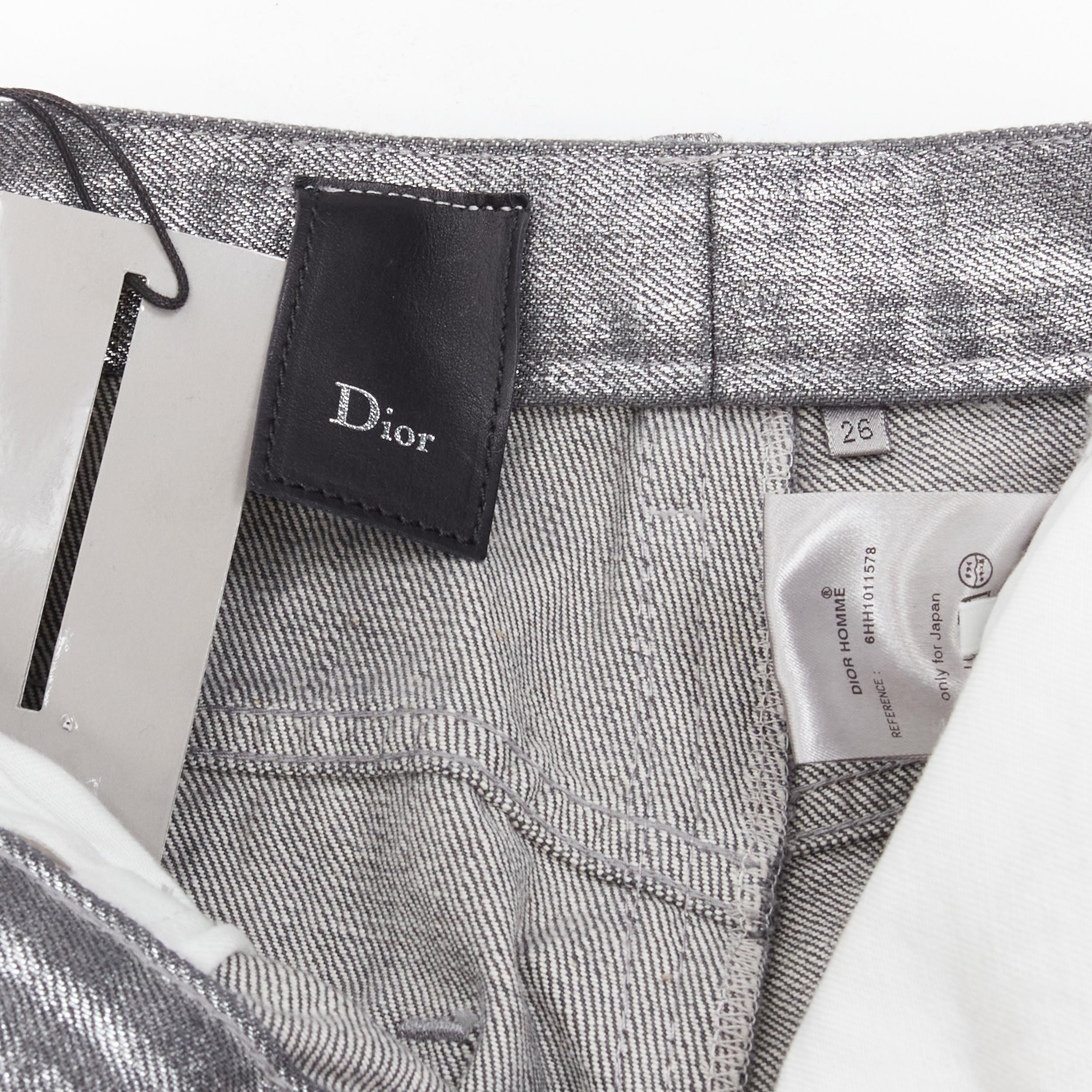 new DIOR HOMME Hedi Slimane 2006 Radioactive silver painted skinny jeans 1