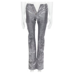 new DIOR HOMME Hedi Slimane 2006 Radioactive silver painted skinny jeans 