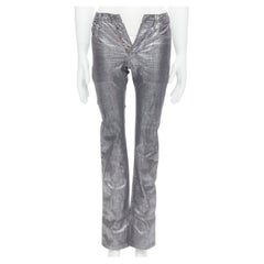Neu: DIOR HOMME Hedi Slimane 2006 Radioaktive silberfarbene, helle Jeans