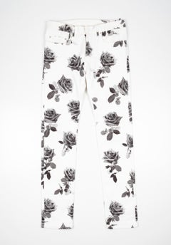 Nuovo Dior Homme Uomo Jeans Floreali Taglia 31