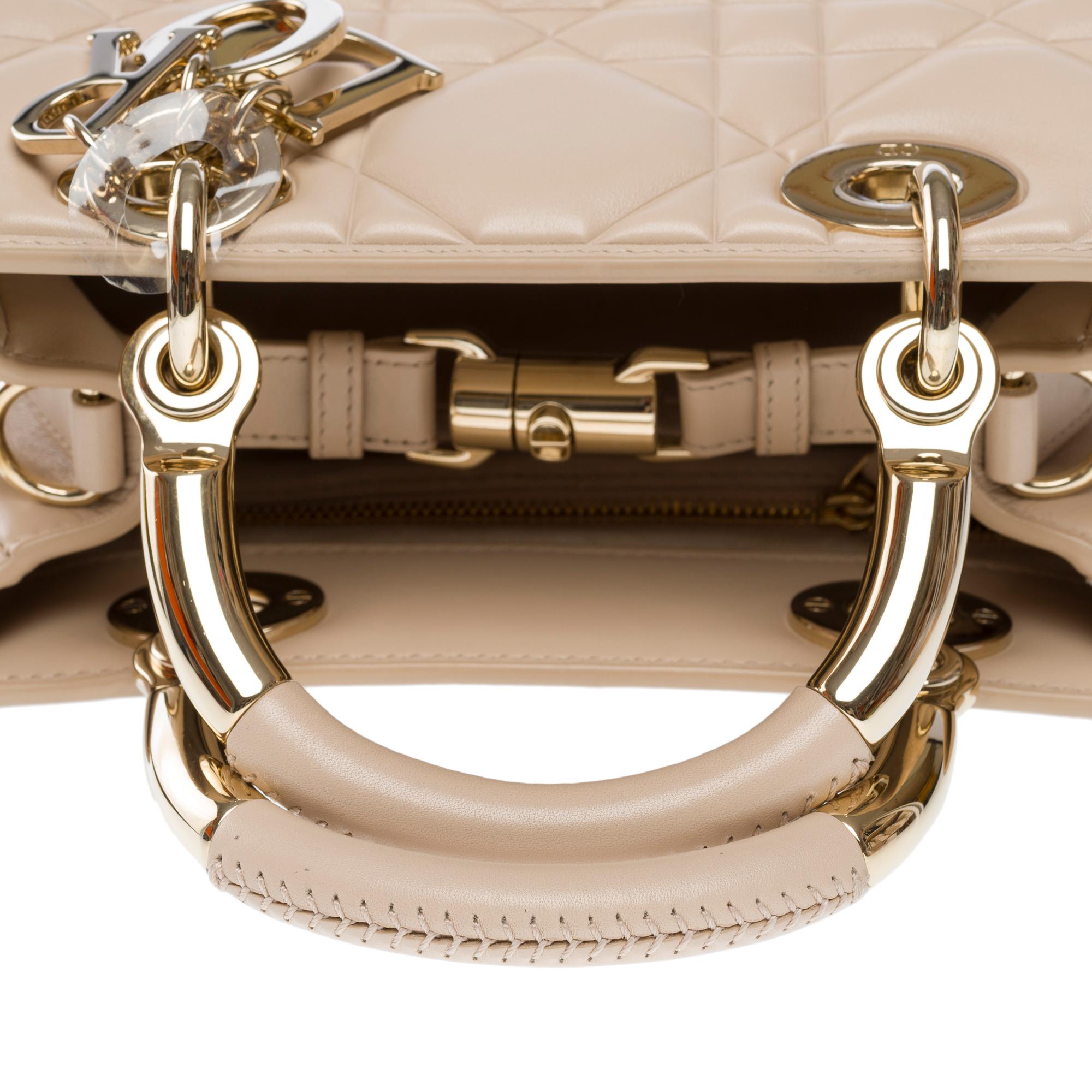 New Dior Lady 95.22 handbag strap in beige cannage leather, GHW 6